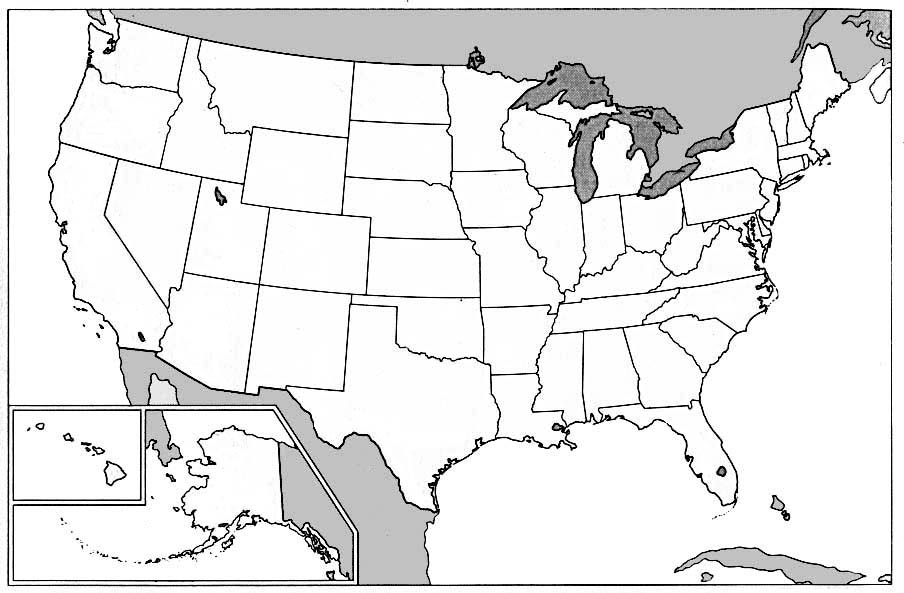 Blank map of the eastern united states / Blank map of the western.